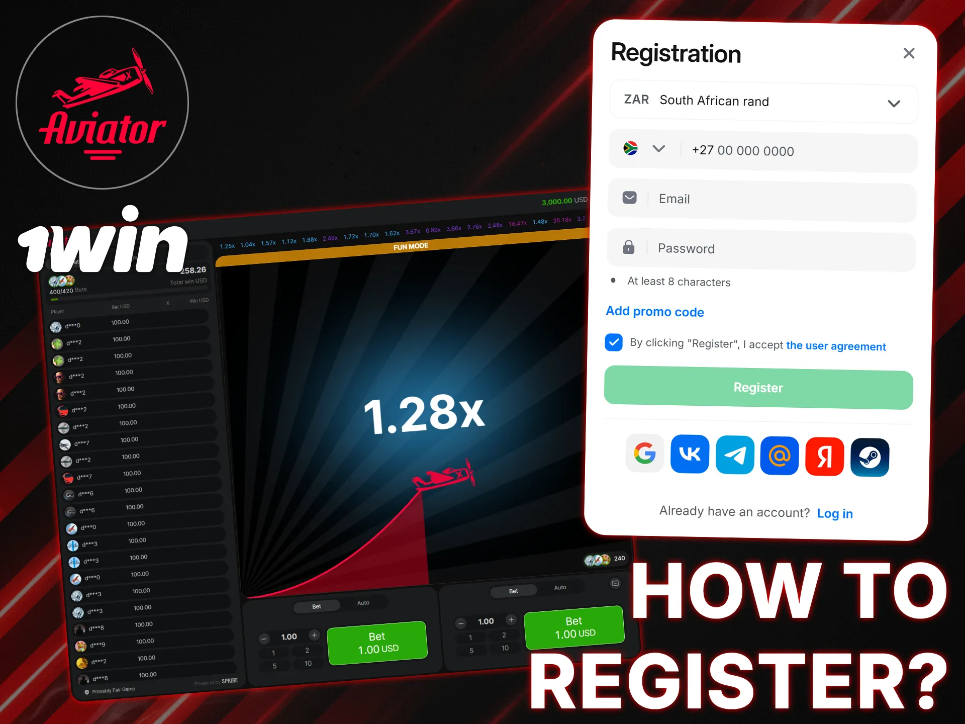 Create a 1Win account in just a few steps to start playing Aviator quickly.