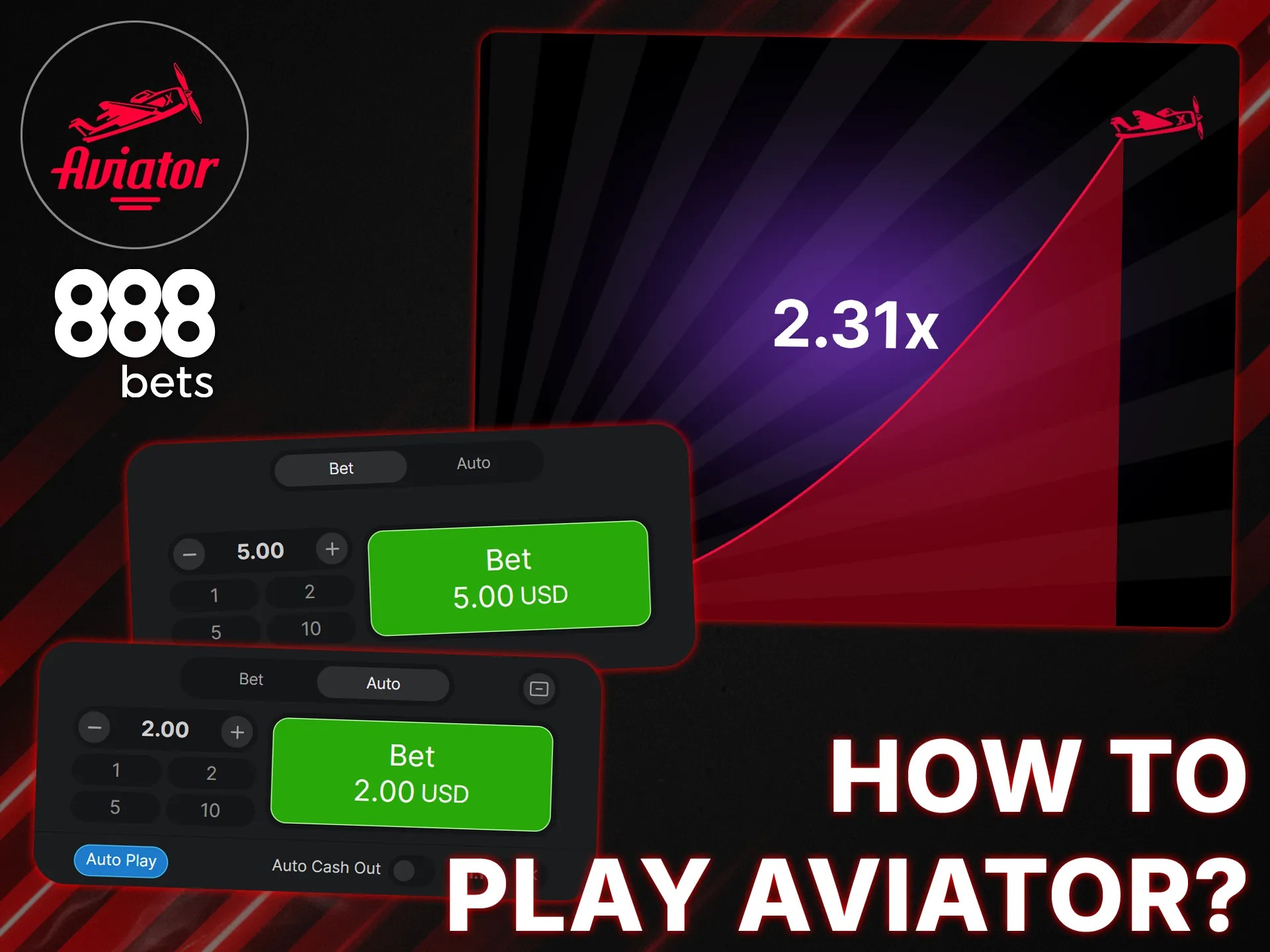 Create an 888bets account and top up your balance to start playing Aviator.