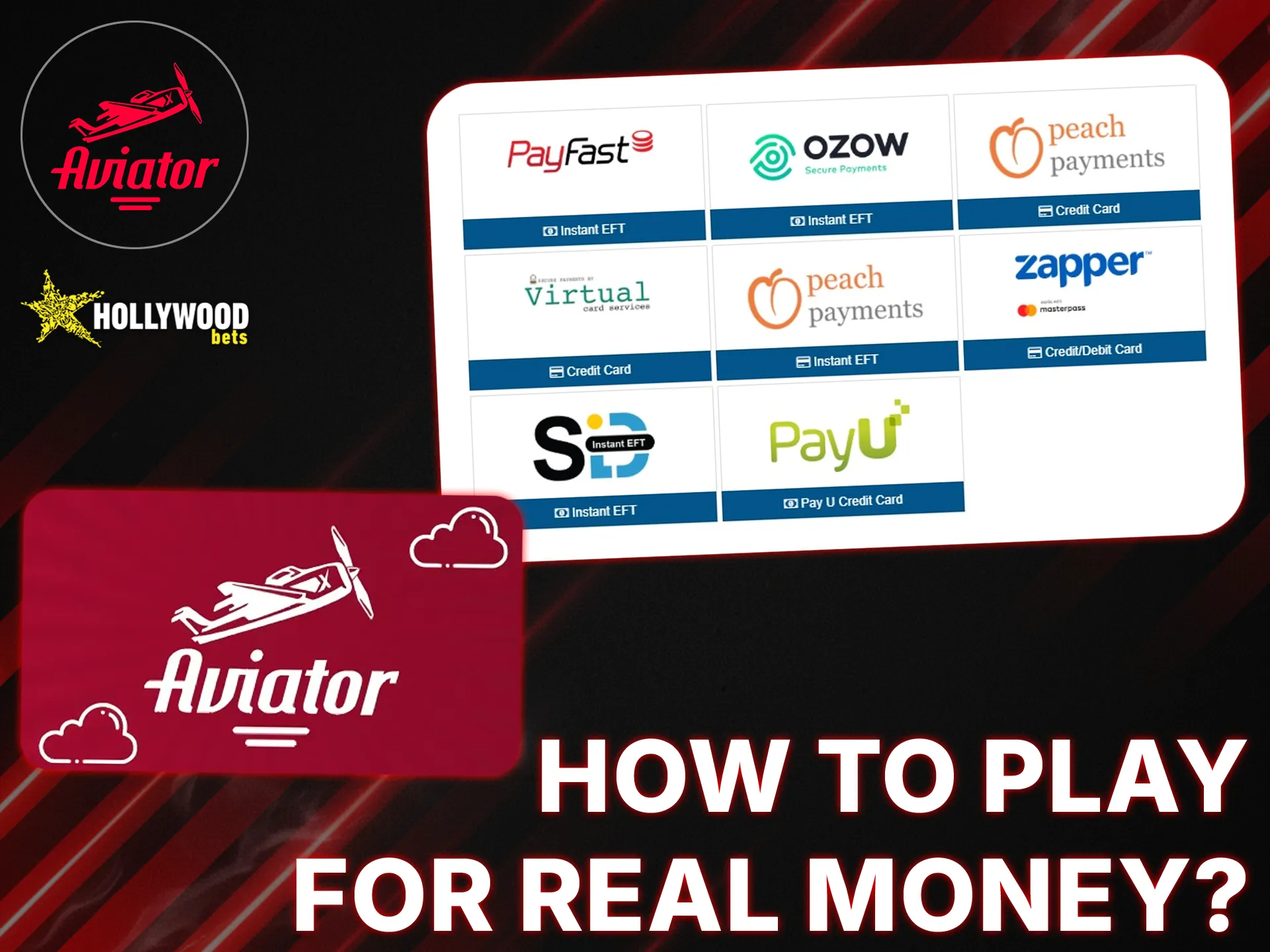 Log in to your Hollywoodbets account and top up your balance to play Aviator for real money.