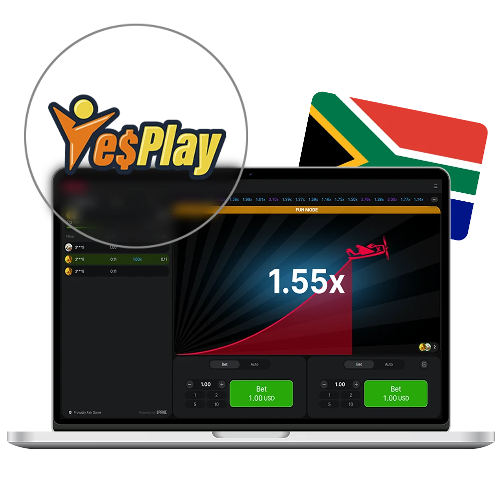 Play the popular Aviator game, a favourite among South African players, at YesPlay Casino.