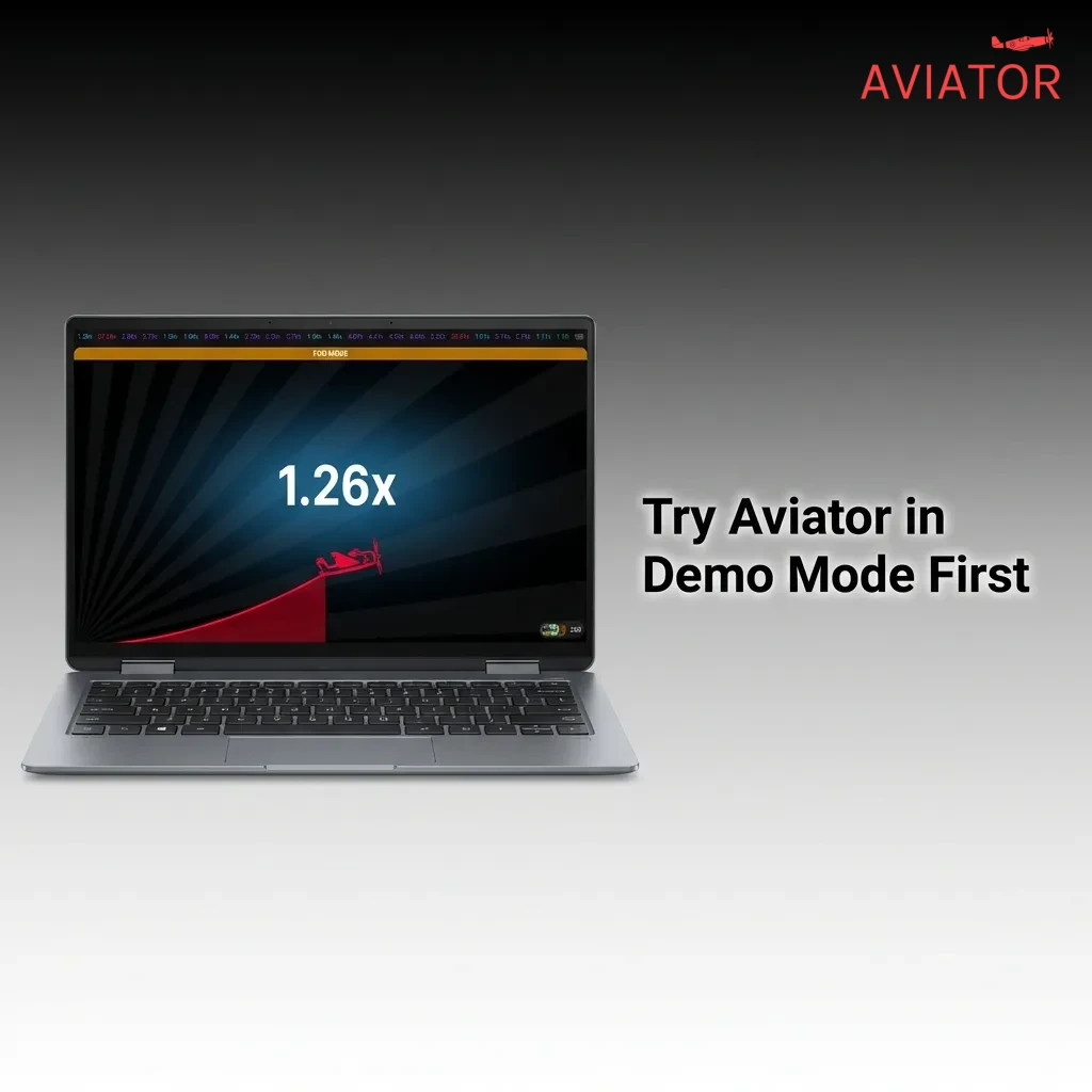 Player testing Aviator game demo mode interface on screen before placing real money bets at South African casino