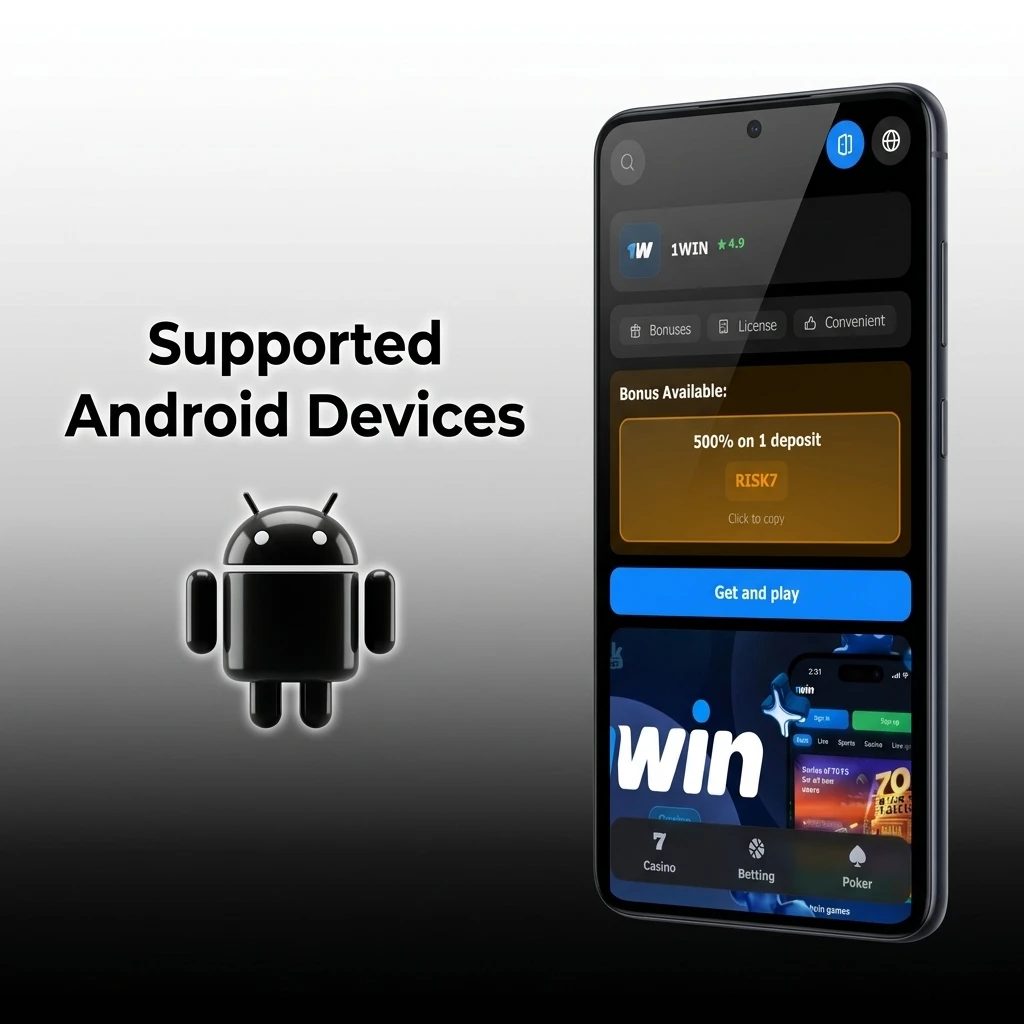 Chart listing 10 supported Android devices across budget, mid-range, and flagship tiers from Samsung, Redmi, Realme, Poco, and OnePlus.