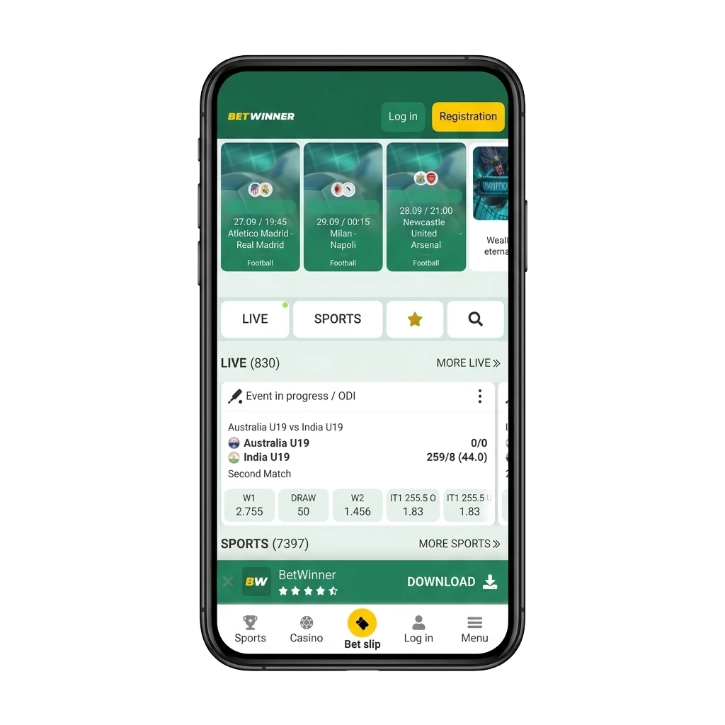 Betwinner Aviator mobile app on Android and iOS devices for playing anytime in India